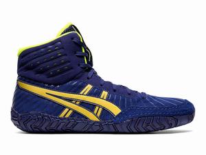 Asics Aggressor 4 Men's Wrestling Shoes Blue / Gold / Brown | SYN473608