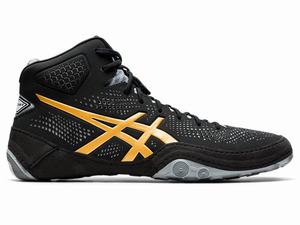 Asics DAN GABLE EVO 2 Men's Wrestling Shoes Black / Gold / Brown | TMW456807