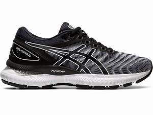 Asics GEL-NIMBUS 22 Women's Running Shoes Black / White | FRV381405