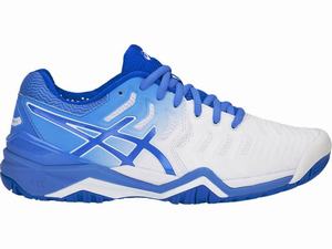 Asics GEL-RESOLUTION 7 Women's Tennis Shoes White / Blue | TWH306145