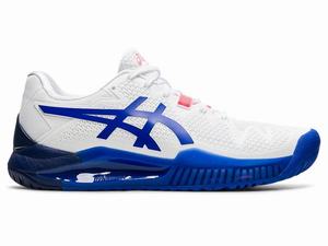 Asics GEL-RESOLUTION 8 (D) Women's Tennis Shoes White / Blue | RUI102973