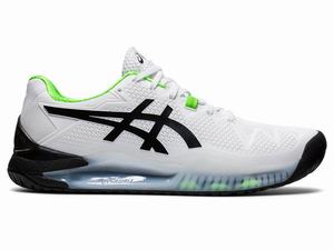 Asics GEL-Resolution 8 Men's Tennis Shoes White / Green | FWT549673