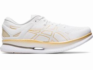 Asics METARIDE Men's Running Shoes White / Gold | OUE126380