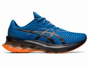 Asics NOVABLAST Men's Running Shoes Black / Blue | JKS472391