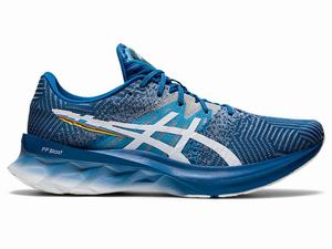 Asics NOVABLAST Men's Running Shoes White / Blue | FOL025496