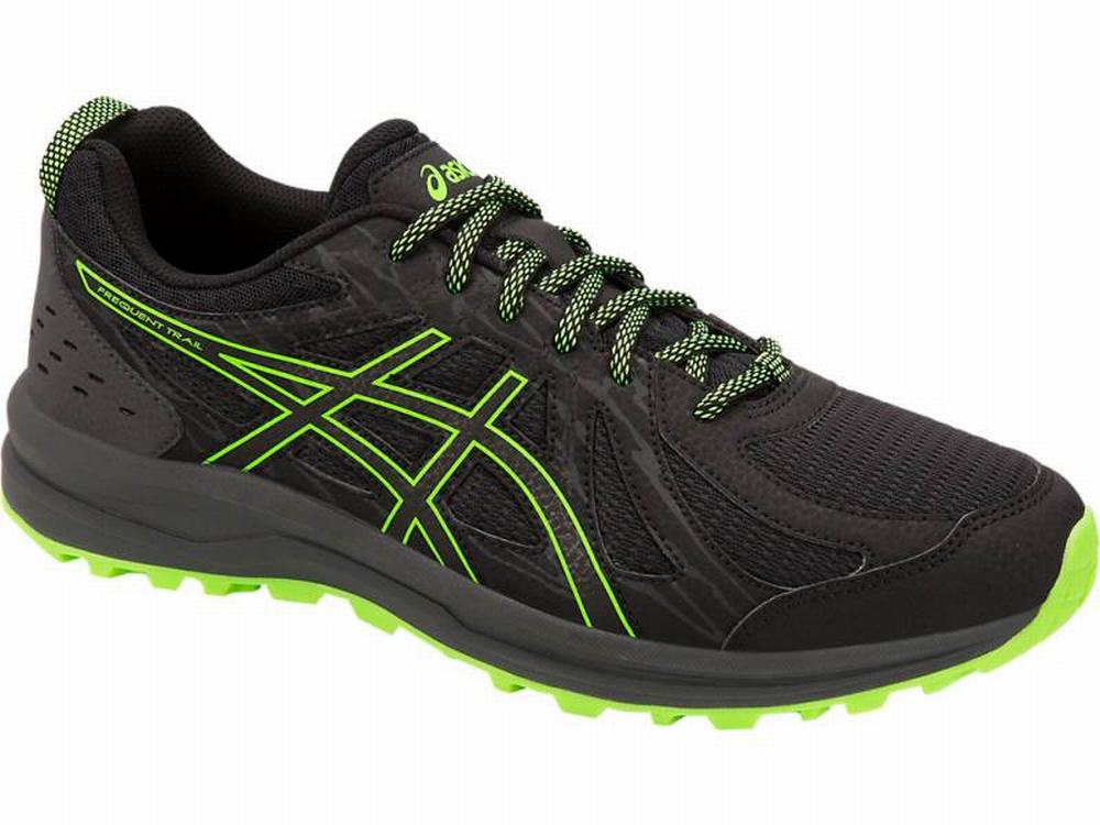 Asics Frequent Trail Men's Running Shoes Black / Green | OCI142967