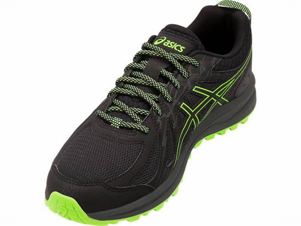 Asics Frequent Trail Men's Running Shoes Black / Green | OCI142967