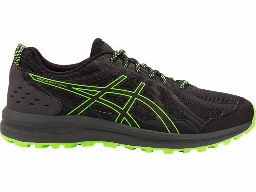 Asics Frequent Trail Men\'s Running Shoes Black / Green | OCI142967