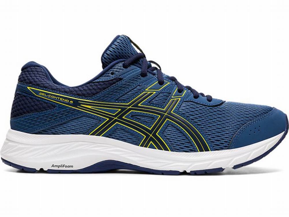 Asics GEL-CONTEND 6 Men\'s Running Shoes Dark Grey / Yellow | UOG314986