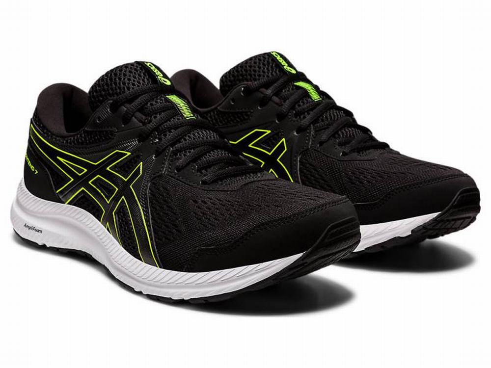 Asics GEL-CONTEND 7 (4E) Men's Running Shoes Black / Green | JZN657342