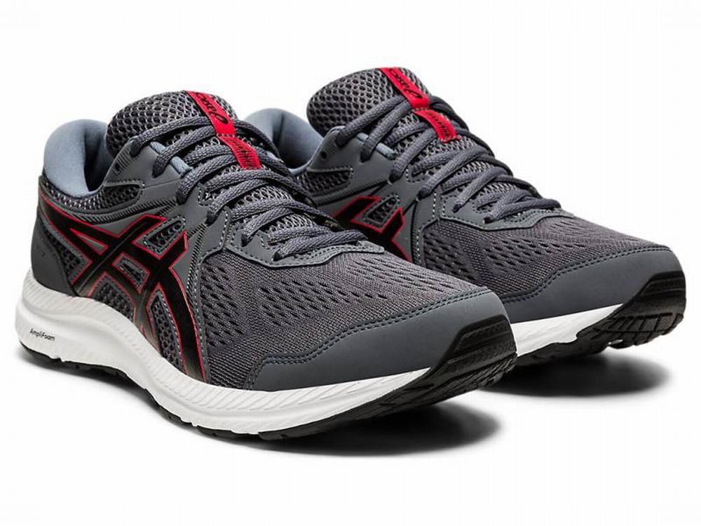 Asics GEL-CONTEND 7 (4E) Men's Running Shoes Grey / Red | NAD103986