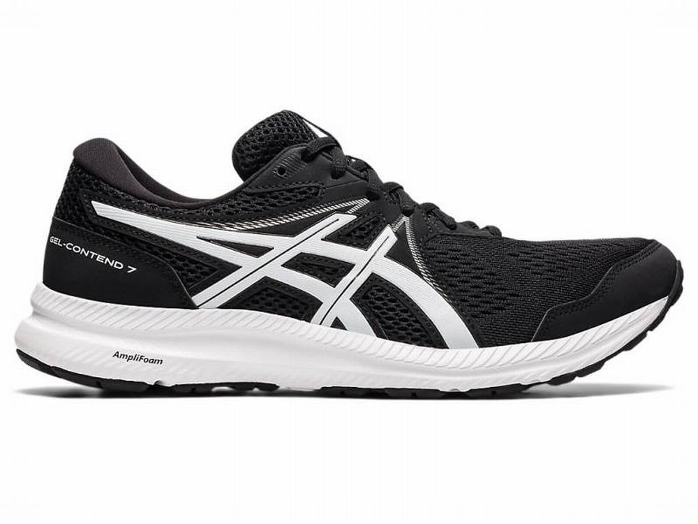 Asics GEL-CONTEND 7 (4E) Men's Running Shoes Black / White | PJF851360