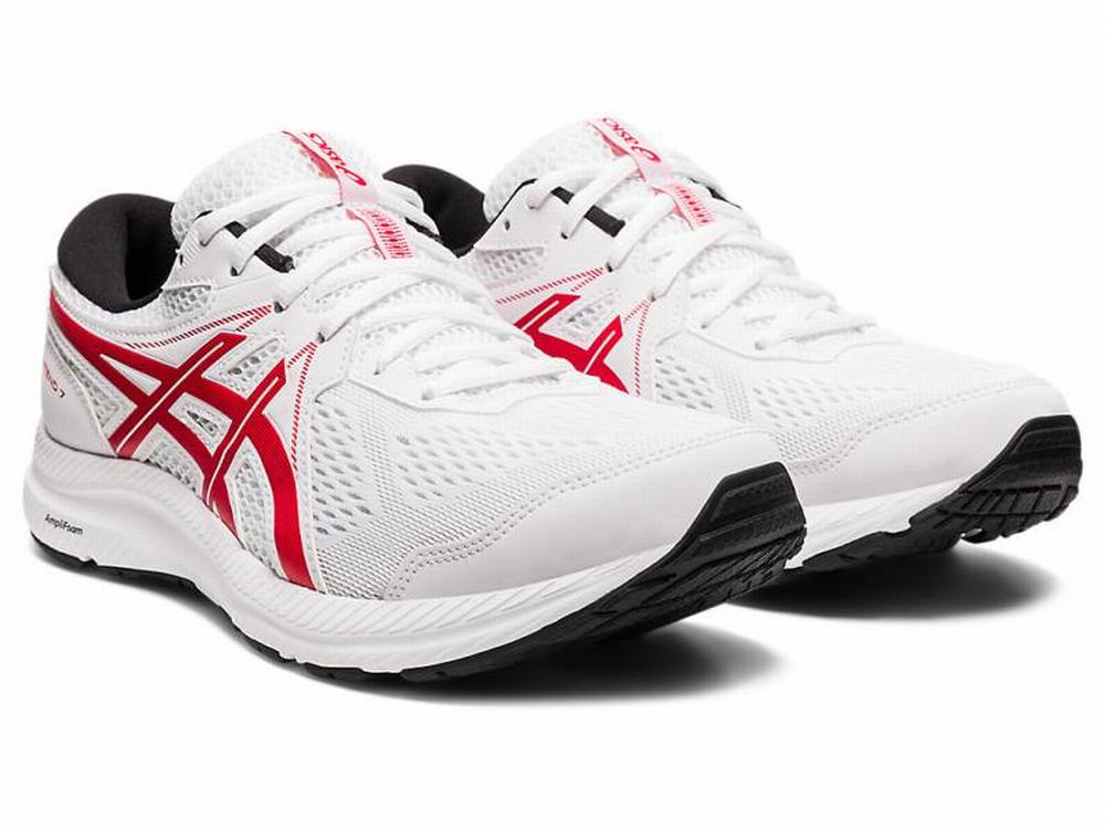 Asics GEL-CONTEND 7 Men's Running Shoes White / Red | SAG680345