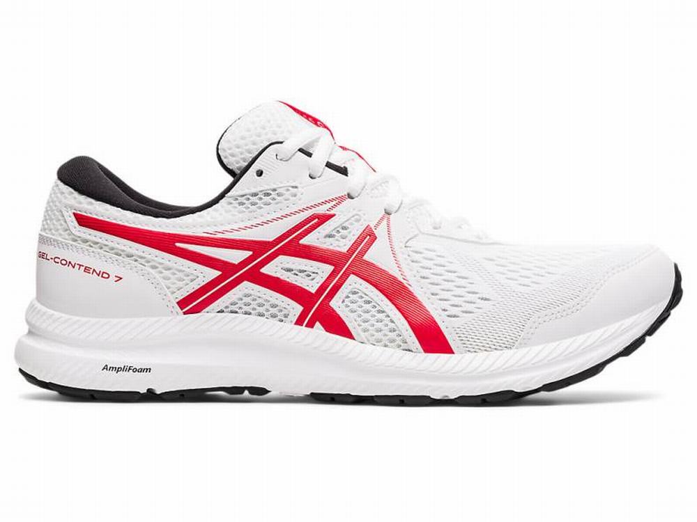 Asics GEL-CONTEND 7 Men\'s Running Shoes White / Red | SAG680345