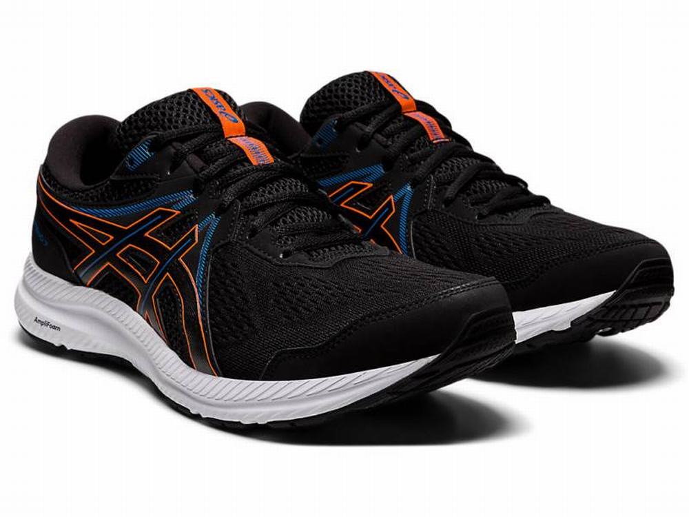 Asics GEL-CONTEND 7 Men's Running Shoes Black / Orange | SAH841365