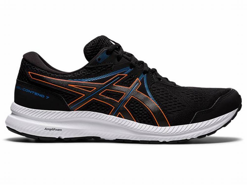 Asics GEL-CONTEND 7 Men\'s Running Shoes Black / Orange | SAH841365