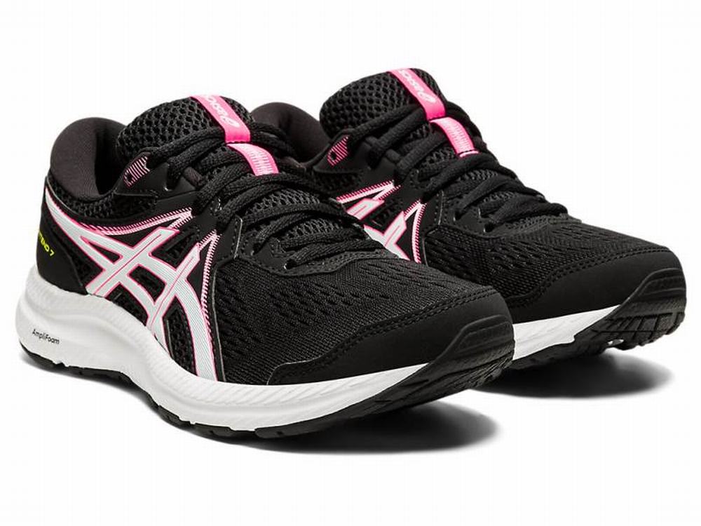 Asics GEL-CONTEND 7 Women's Running Shoes Black / Pink | EVG573486