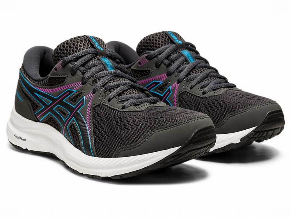 Asics GEL-CONTEND 7 Women's Running Shoes Grey / Black | MUI867513