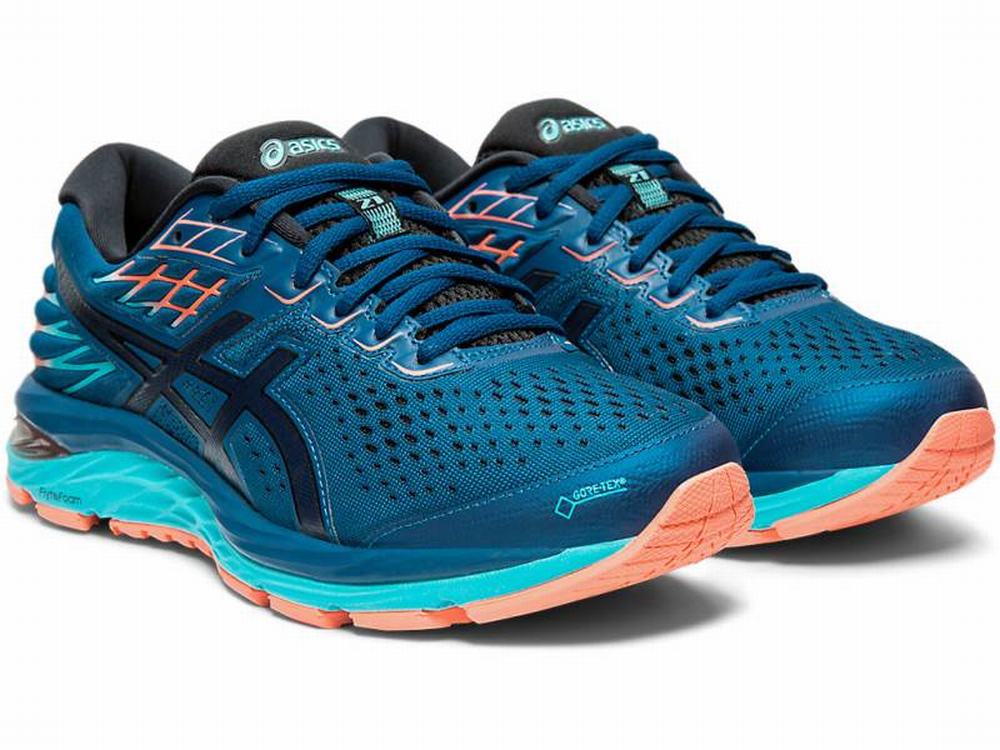 Asics GEL-CUMULUS 21 G-TX Women's Running Shoes Blue | OBD483209