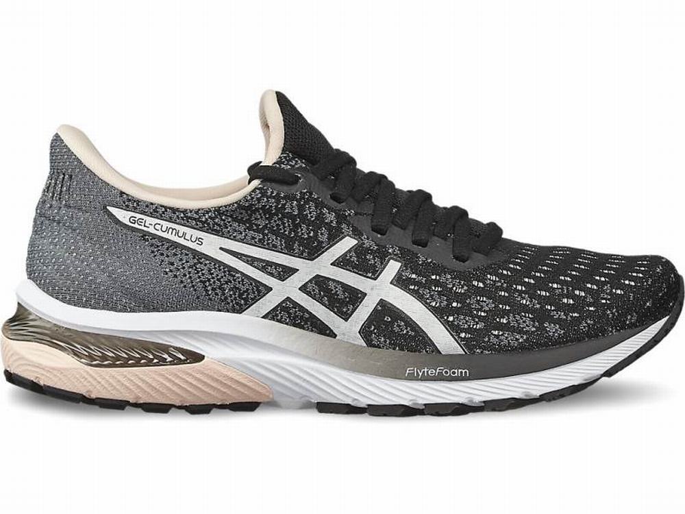 Asics GEL-CUMULUS 22 KNIT Women's Running Shoes Black / White | NZD845273