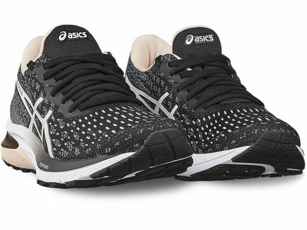 Asics GEL-CUMULUS 22 KNIT Women's Running Shoes Black / White | NZD845273