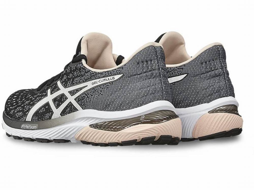 Asics GEL-CUMULUS 22 KNIT Women's Running Shoes Black / White | NZD845273