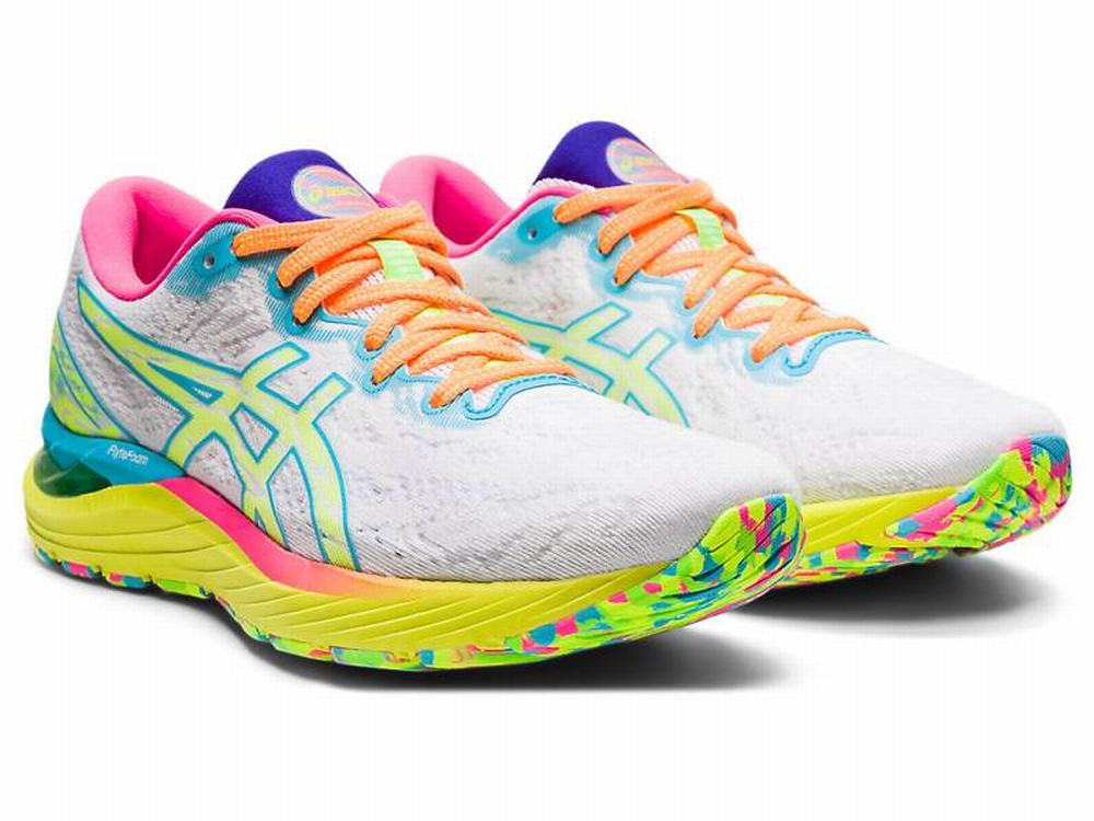 Asics GEL-CUMULUS 23 Women's Running Shoes White / Yellow | BNH089761