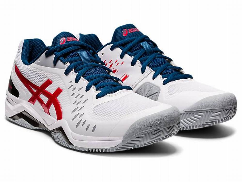 Asics GEL-Challenger 12 Clay Men's Tennis Shoes White / Red | AKP327845