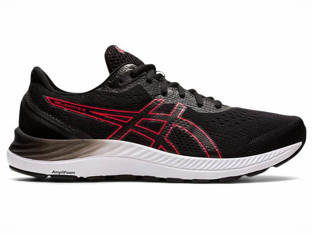 Asics GEL-EXCITE 8 (4E) Men\'s Running Shoes Black / Red | NZL946375