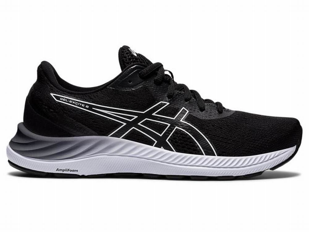 Asics GEL-EXCITE 8 (D) Women's Running Shoes Black / White | UED689715