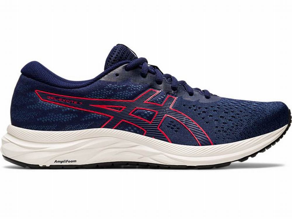 Asics GEL-Excite 7 Men\'s Running Shoes Navy / Red | UVB027135