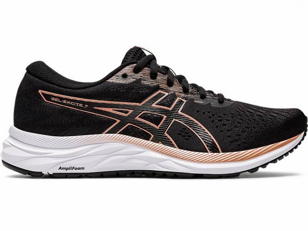 Asics GEL-Excite 7 Women\'s Running Shoes Black / Rose / Gold | FEH869401