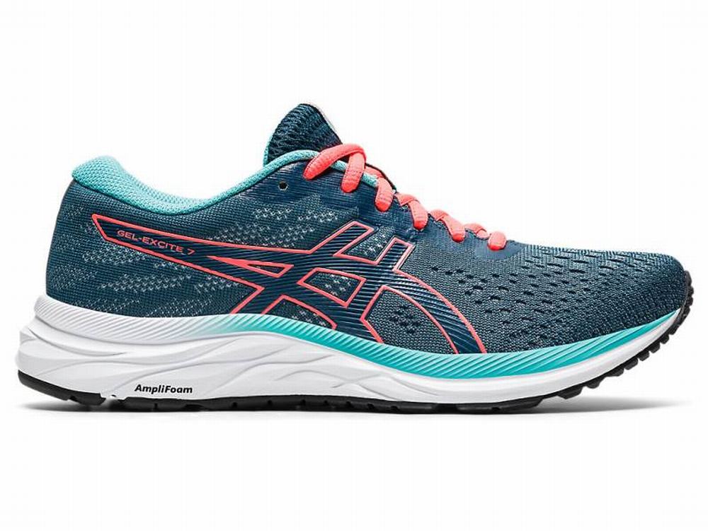 Asics GEL-Excite 7 Women\'s Running Shoes Blue / Orange / Red | HXJ843720