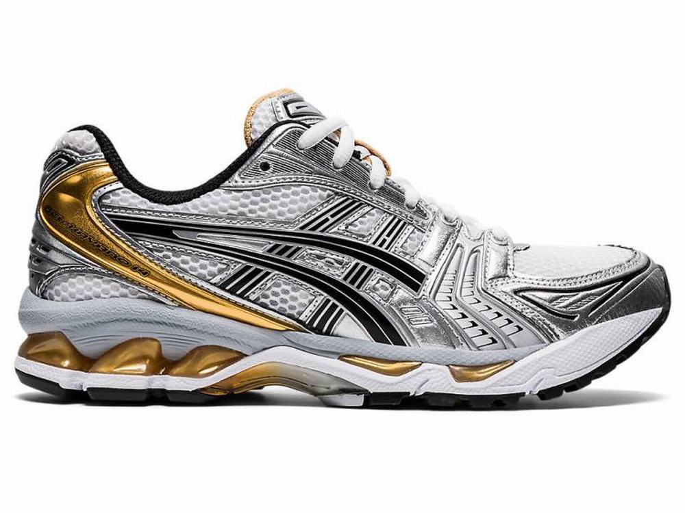 Asics GEL-KAYANO 14 Men's Sneakers White / Gold | DYE406532