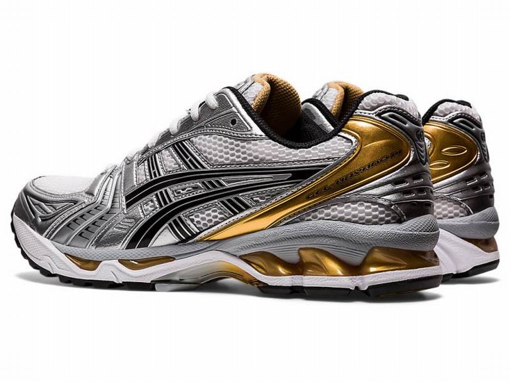 Asics GEL-KAYANO 14 Men's Sneakers White / Gold | HWT649082