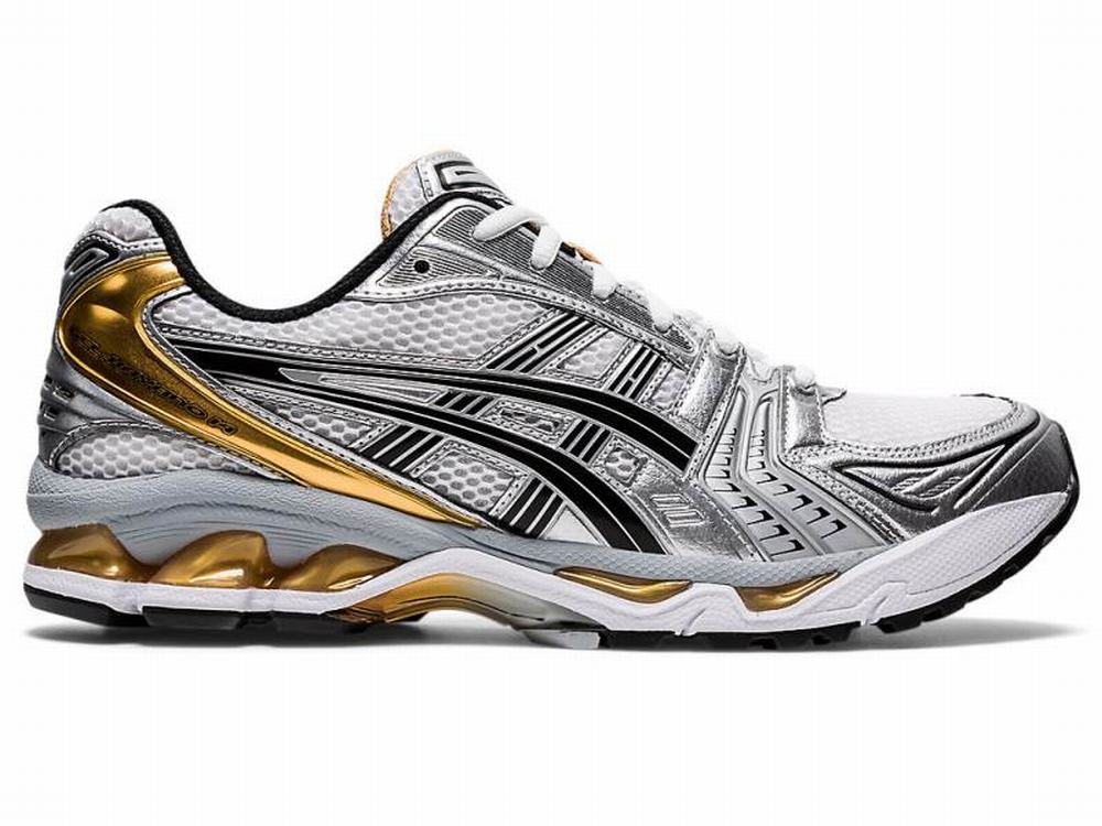 Asics GEL-KAYANO 14 Men\'s Sneakers White / Gold | HWT649082