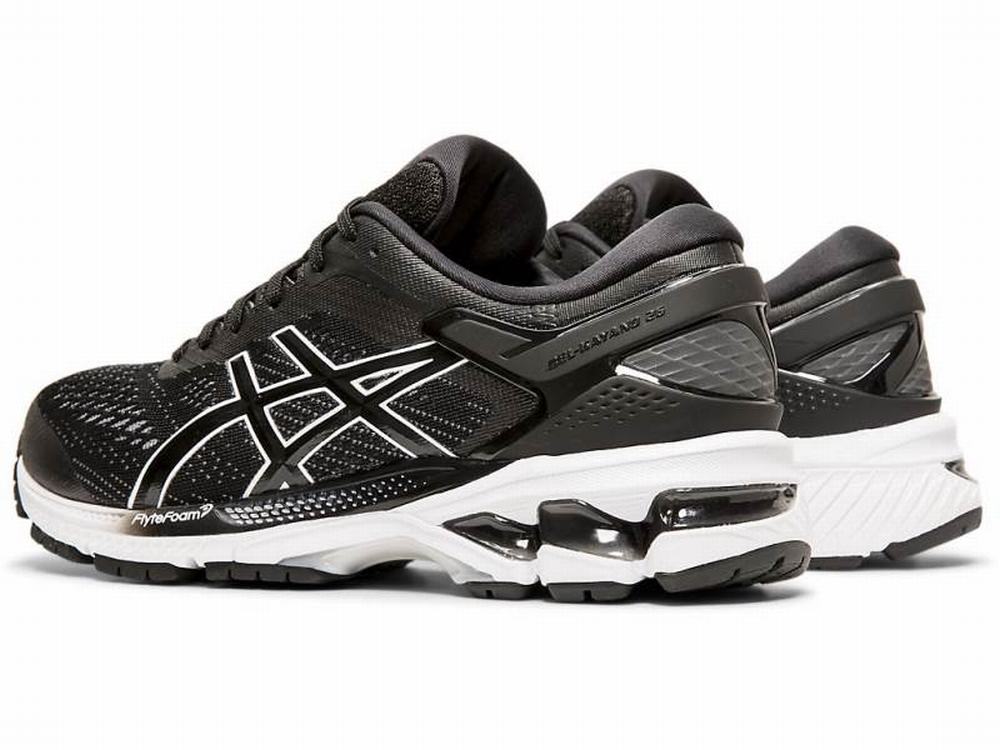 Asics GEL-KAYANO 26 (D) Women's Running Shoes Black / White | URY903184