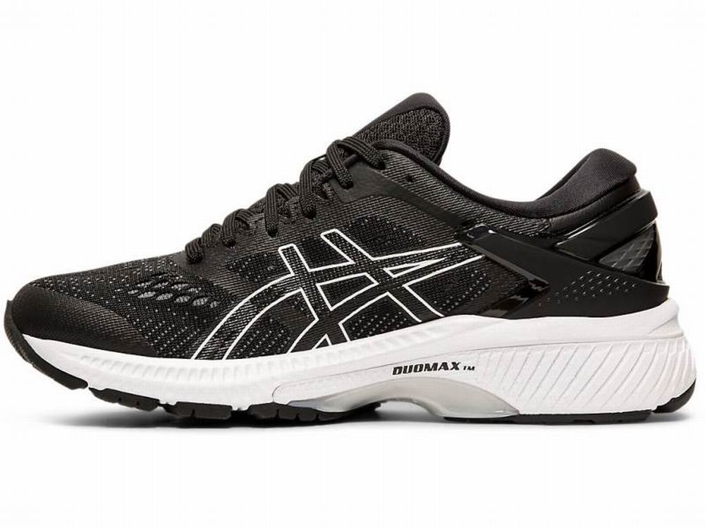 Asics GEL-KAYANO 26 (D) Women's Running Shoes Black / White | URY903184