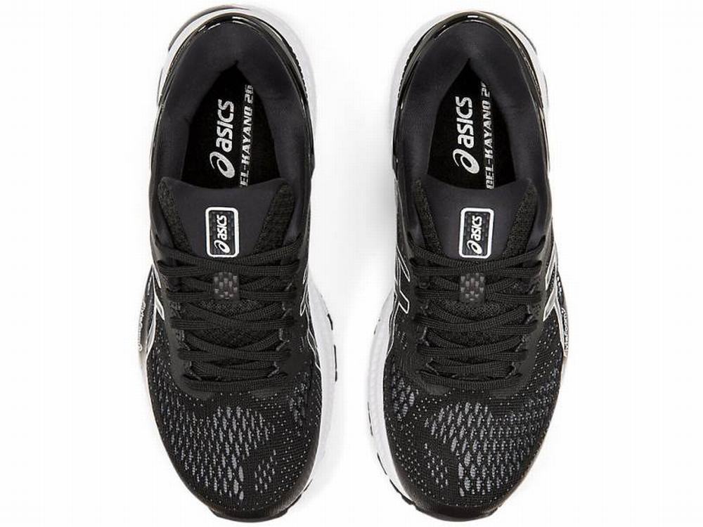 Asics GEL-KAYANO 26 (D) Women's Running Shoes Black / White | URY903184