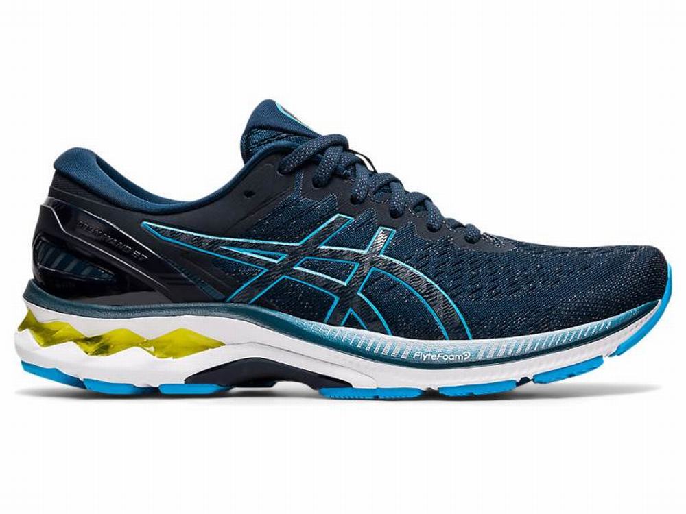 Asics GEL-KAYANO 27 Men's Running Shoes Blue / Green | FJU794321