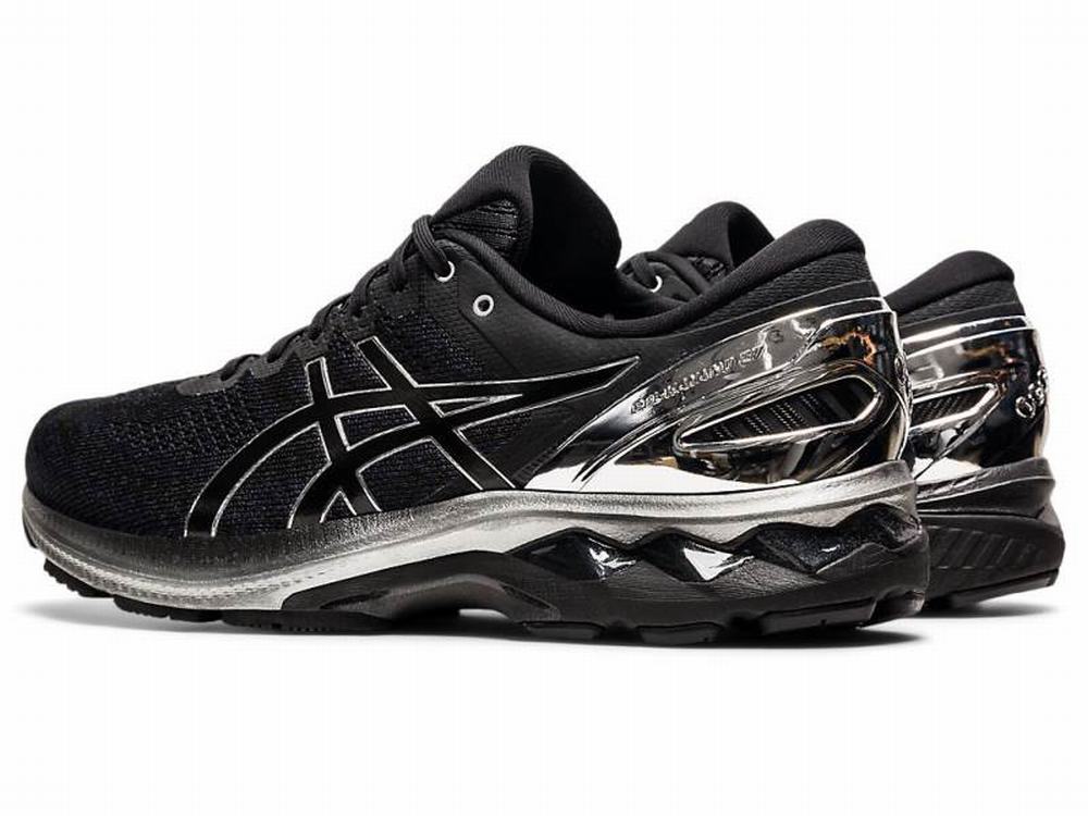 Asics GEL-KAYANO 27 PLATINUM Men's Running Shoes Black / Silver | TGS281743