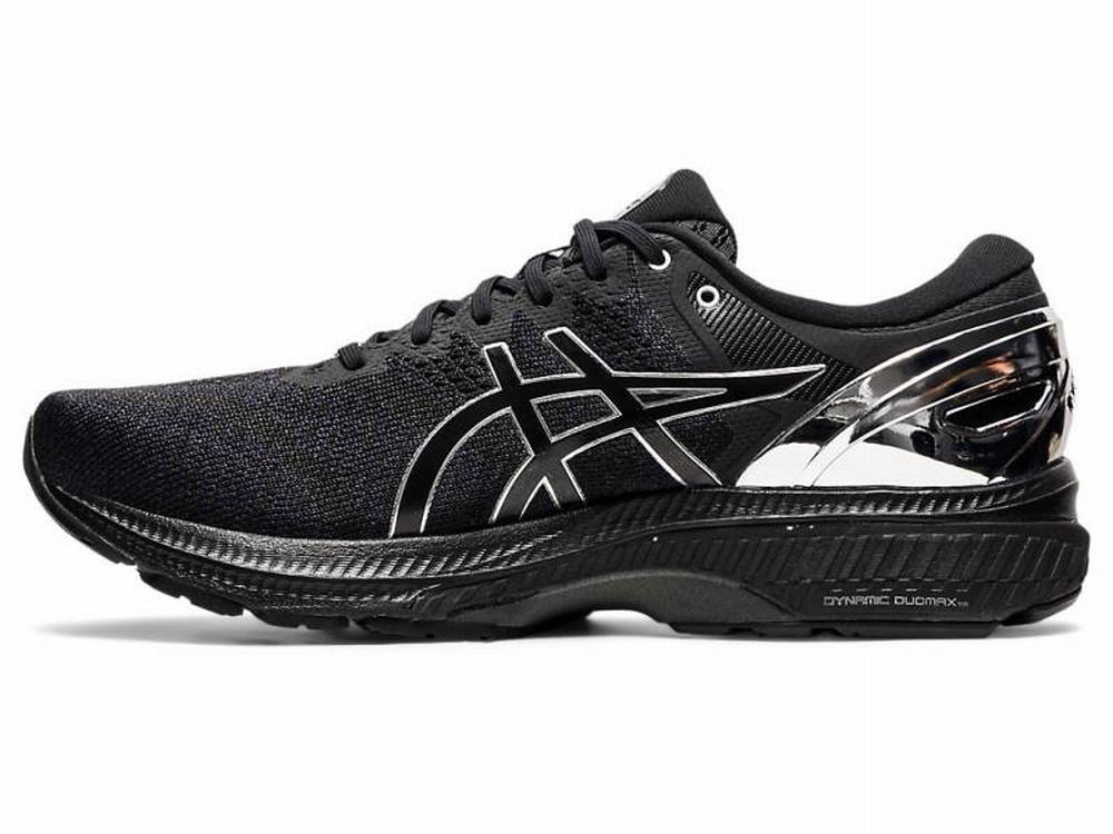 Asics GEL-KAYANO 27 PLATINUM Men's Running Shoes Black / Silver | TGS281743