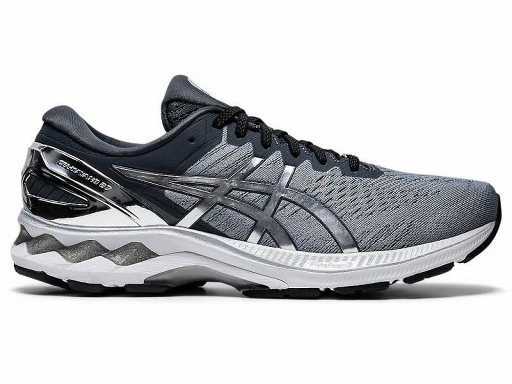 Asics GEL-KAYANO 27 PLATINUM Men's Running Shoes Silver | TIK068591