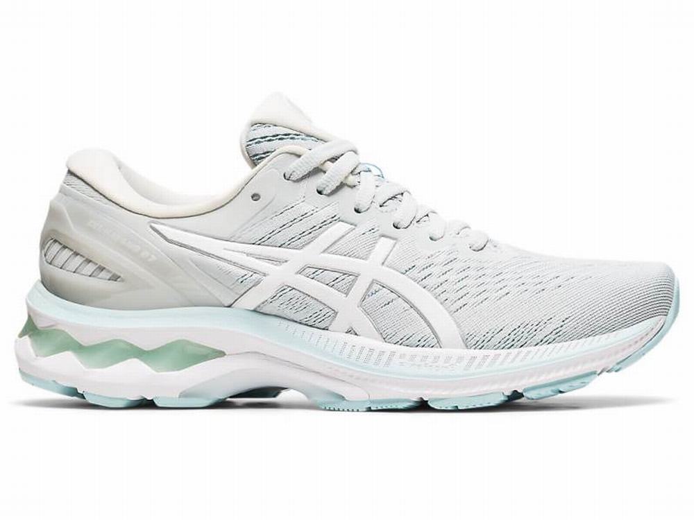 Asics GEL-KAYANO 27 Women\'s Running Shoes White / Grey | CKO176485