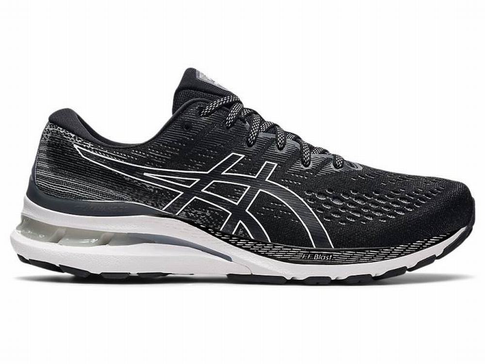 Asics GEL-KAYANO 28 (4E) Men's Running Shoes Black / White | EDT978043