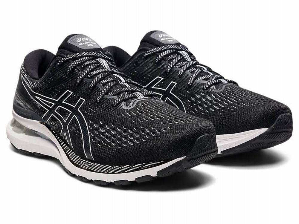 Asics GEL-KAYANO 28 (4E) Men's Running Shoes Black / White | EDT978043