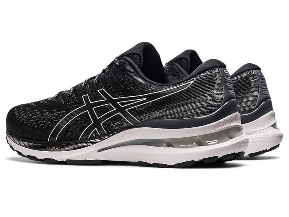 Asics GEL-KAYANO 28 (4E) Men's Running Shoes Black / White | EDT978043