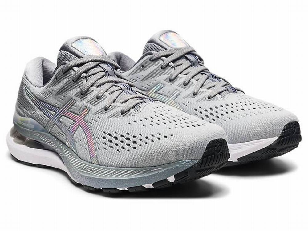 Asics GEL-KAYANO 28 PLATINUM Men's Running Shoes White / Grey | RTP385716