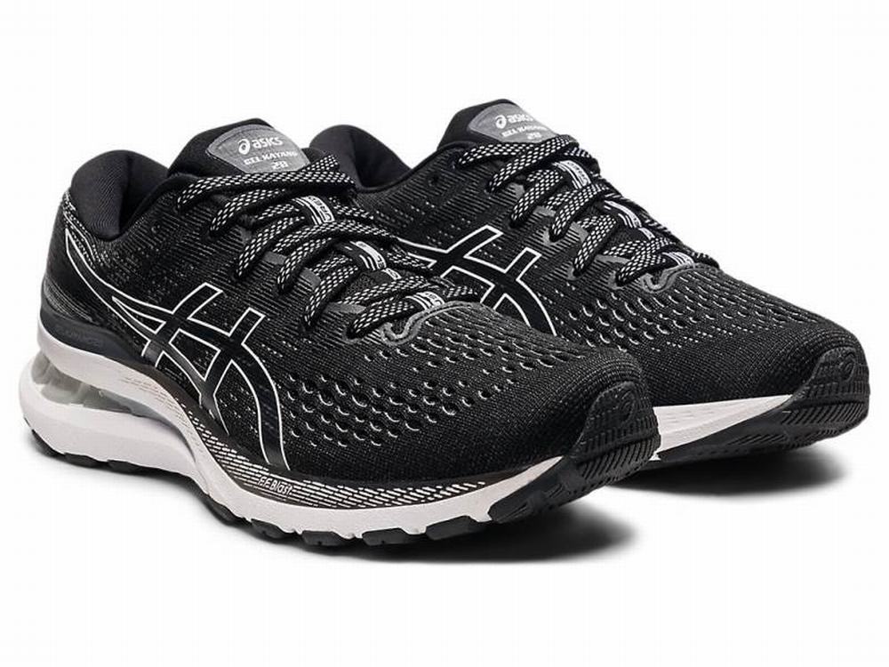 Asics GEL-KAYANO 28 Women's Running Shoes Black / White | ZGH903486