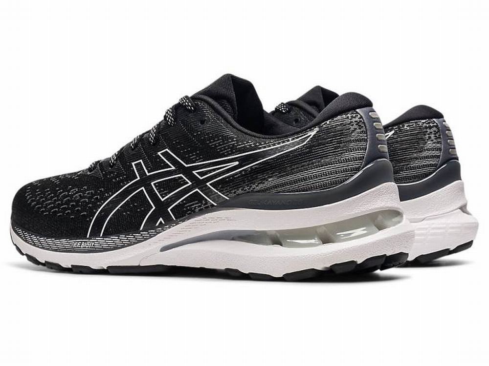 Asics GEL-KAYANO 28 Women's Running Shoes Black / White | ZGH903486